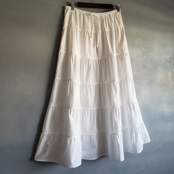 NWT JOIE LONG TIERED GATHERED WHITE SKIRT, SIZE L - Picture 11 of 12